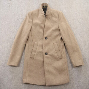 H&M Peacoat Jacket Mens 34 Brown Button Up Coat